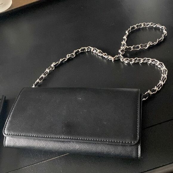 Wallet On Chain CROSSBODY Bag Black - Picture 1 of 5